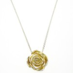Silver & 18ct Gold Gilded Medium Rose Pendant