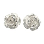 Silver Plain Medium Rose Studs