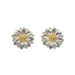 Silver & 18ct Gold Gilded Extra Small Daisy Studs
