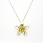 Silver & 18ct Gold Pond Lily Pendant