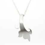 Silver Satin Floral Twist Pendant