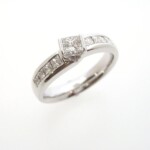 18ct White Gold Deco-Style Princess-Cut Diamond & Princess Channel-Set Shoulders - £6,500.00 Bespoke Item – Contact for Full Details 18ct White Gold Deco-Style Princess-Cut Diamond & Princess Channel-Set Shoulders