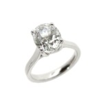 Palladium Four-Claw Oval Spodumene 3.00ct Solitaire Engagement Ring