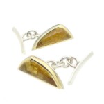 Silver & 18ct Yellow Gold Golden-Yellow Tourmaline Cuff-link