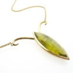 18ct Yellow Gold Marquise Olive-Tourmaline Pendant