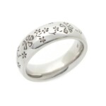 18ct White Gold Engraved “Cherry Blossom” Wedding Band