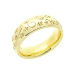18ct Yellow Gold Engraved “Nouveau Blossom” Wedding Band
