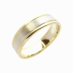 18ct White & Yellow Gold Flat-Court 7mm Wedding Band