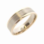 18ct White & Red Gold Flat-Court 7mm Wedding Band