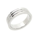 18ct White Gold Triple Concave 6mm Wedding Band