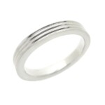 18ct White Gold Triple Concave 3mm Wedding Band