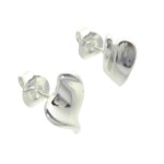 Silver Twisted Heart Studs