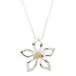 Silver & 18ct Gilded Daisy Pendant
