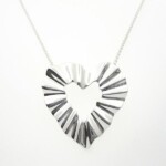 Silver Crinkle Heart Pendant