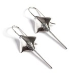 Silver Detailed Stingray Drop Earrings