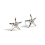 Silver Detailed Starfish Studs