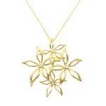 18ct Yellow Gold Diamond 0.35ct Floral Pendant