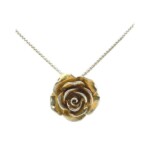 Silver & 18ct Gilded Medium Rose Pendant