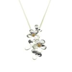 Silver & 18ct Gilded Daisy Drop Pendant