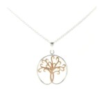 Silver & 18ct Gilded Tree of Life Pendant