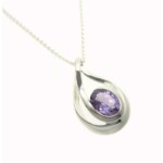 Silver Amethyst Double Loop Pendant