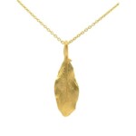 Silver & 18ct Gilded Detailed Leaf Pendant
