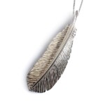Silver Detailed Feather Pendant